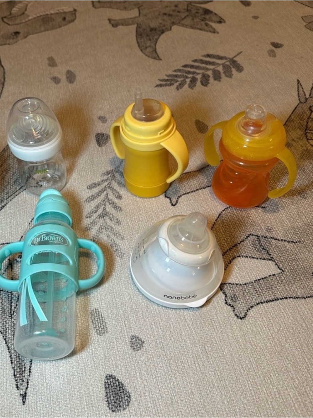 Assorted Baby Bottles and Sippy Cups